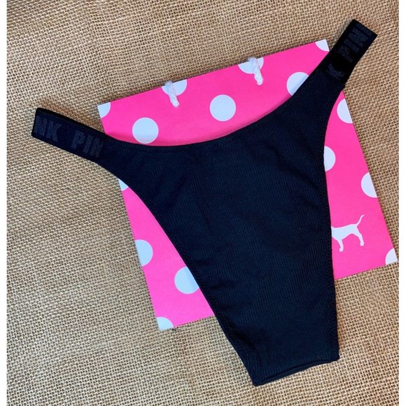VS PINK Brazilian Cotton Logo Panty NWT - Medium M - Picture 5 of 7